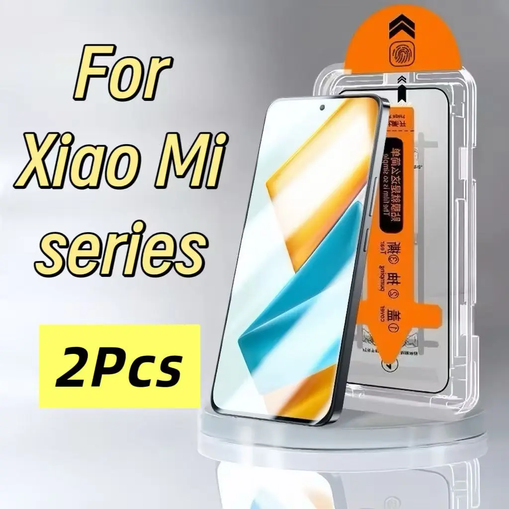 2-Pack Ultrasonic Fingerprint Support Tempered Glass Screen Protector for Xiaomi Mi 17 15 14 13 12 11 10t Pro Max X3 Shark