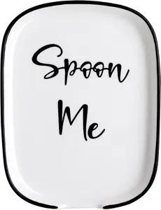 Large White Ceramic Spoon Rest for Stove or Counter, Heat-Resistant Utensil Holder, Perfect for Coffee, Cooking, & Modern Farmhouse Kitchens