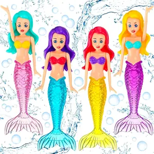 4 Counts Colorful Mermaid Dive Bath Toys, Fun Pool Swimming Games for Boys Girls Teens Adults, Perfect for Pool Parties