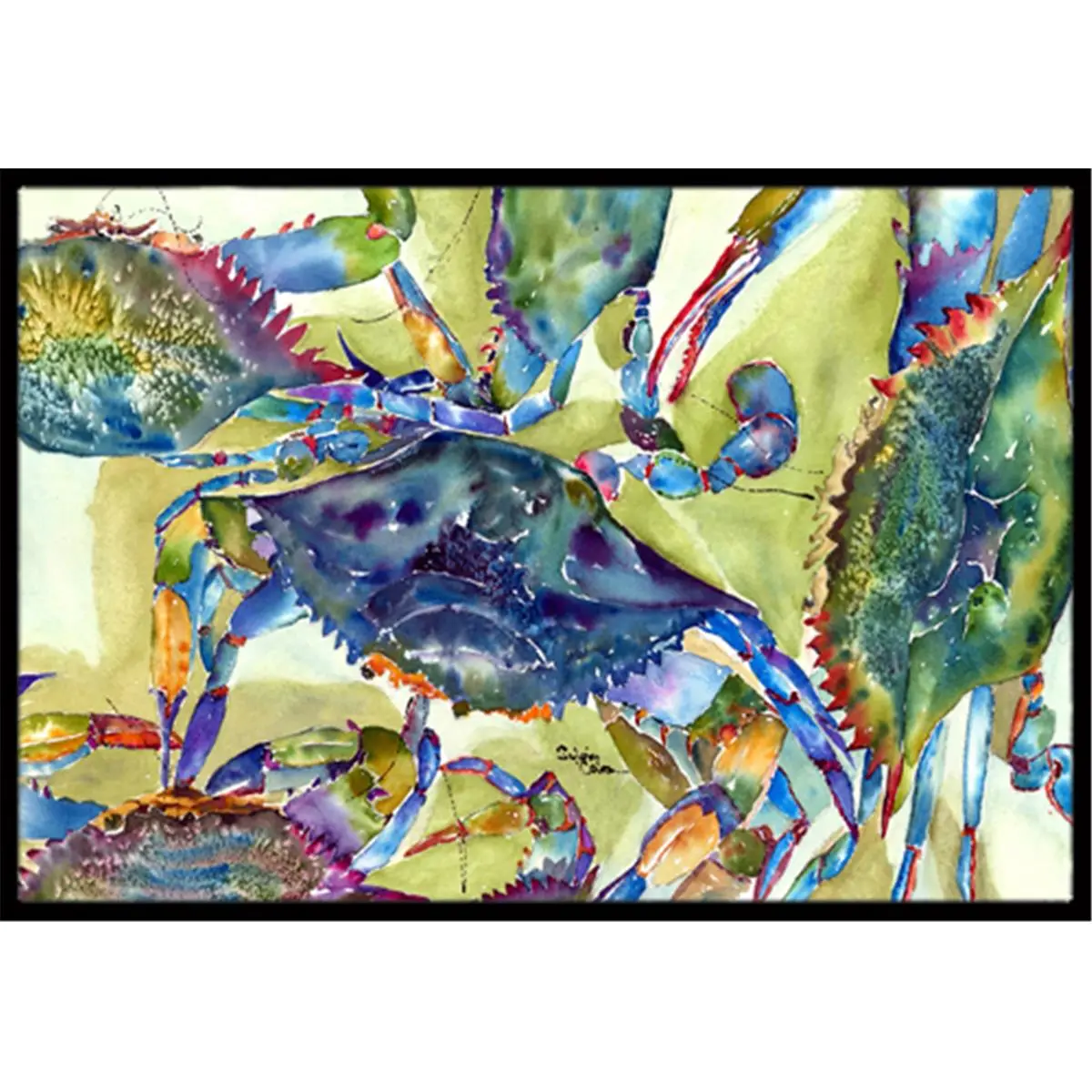 Carolines Treasures 36x24 in Animal Rug, Crab All-Over Print Indoor-Outdoor Home Decor Floor Mat, Outdoor Patio Rug