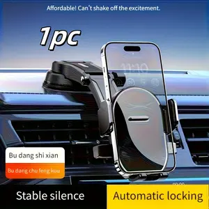 1pcs 360° Rotating Phone Mount with Suction Cup - Durable ABS Material, Secure Grip for Safe Navigation While Driving, Dashboard Smartphone Holder, Flexible Positioning, Stylish Accessory