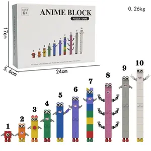 Cartoon Number Building Blocks Figures Collector's Figure Dolls Toys Small Square People Game Model Pvc Holiday Gifts for Kids