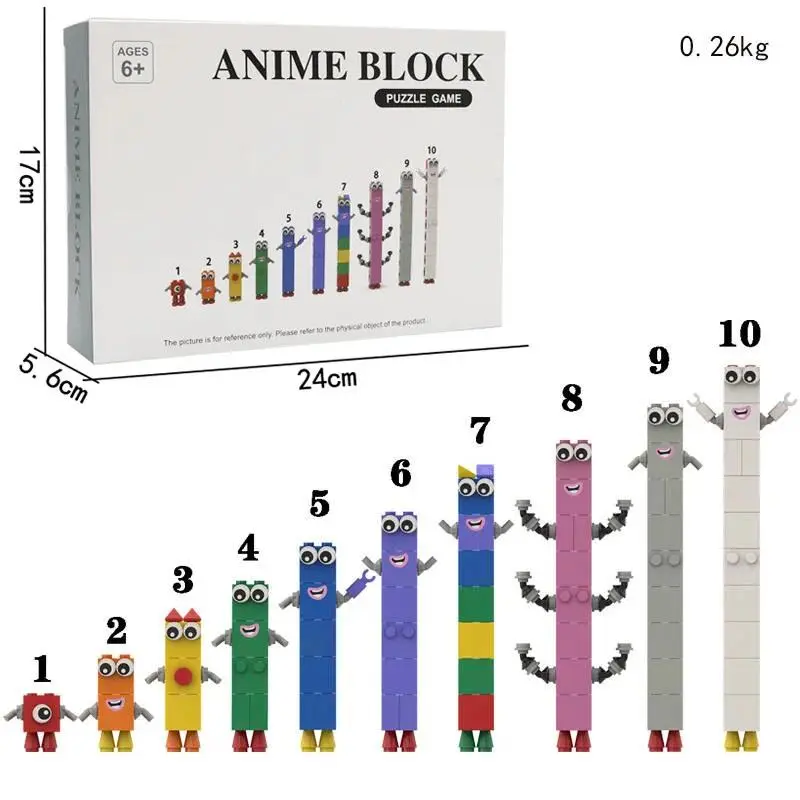Cartoon Number Building Blocks Figures Collector's Figure Dolls Toys Small Square People Game Model Pvc Holiday Gifts for Kids