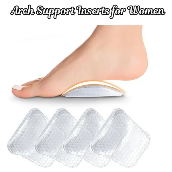 Gel Arch Support Inserts for High Heels & Flat Feet – Plantar Fasciitis Relief Pads, Non-Slip Breathable Shoe Insoles & Heel Grips (2 Pairs, 0.47" High)
