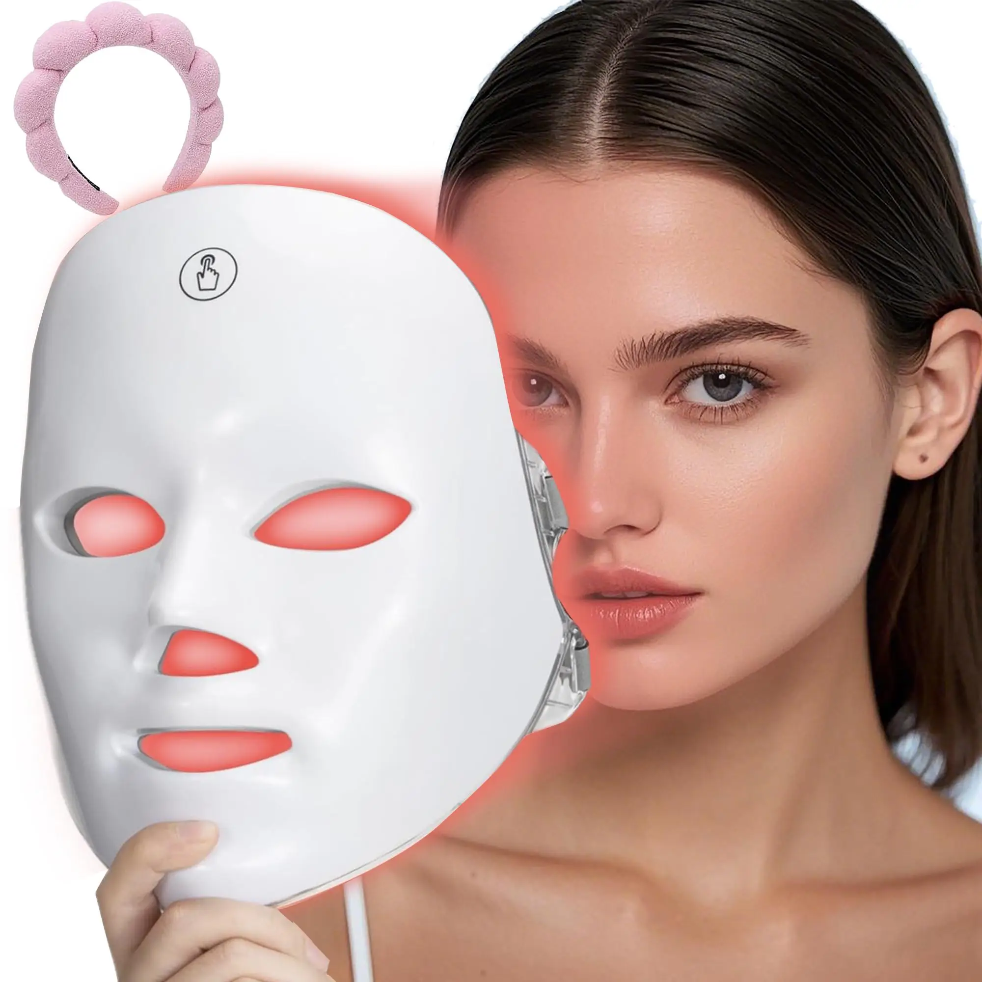 USB Rechargeable Facial Mask, Summer Makeup, 7 Color LED Beauty Mask, Led Facial Light, Comfort Skin Care Mask Facial Beauty Massagers, Personal Skinc