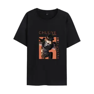 Chuuya Nakahara T-Shirt – Bungou Stray Dogs Anime Tee Featuring Cool Hat Pose & Japanese Text Design | Black Unisex Shirt, Sizes S–5XL
