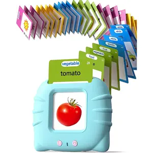 Kids Talking Flash Card Reader, Interactive Educational Learning Toy with Picture Word Cards, Preschool Vocabulary & Speech Practice, Montessori Style Early Learning Device for Toddlers Ages 2-6, Birthday Gift for Boys Girls, Home Travel Quiet Time