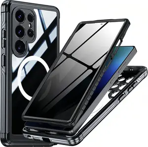 [Free!!Ship!] 360° Rugged Clean Case for Samsung Galaxy S26 Ultra S25 S24 Magsafe Military Cover with HD Screen Protector  Shockproof TPU Phone Bumper