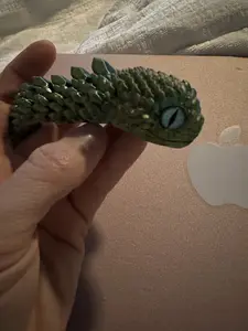 3D printed snake with glass eyes Luminous 3D mini animal