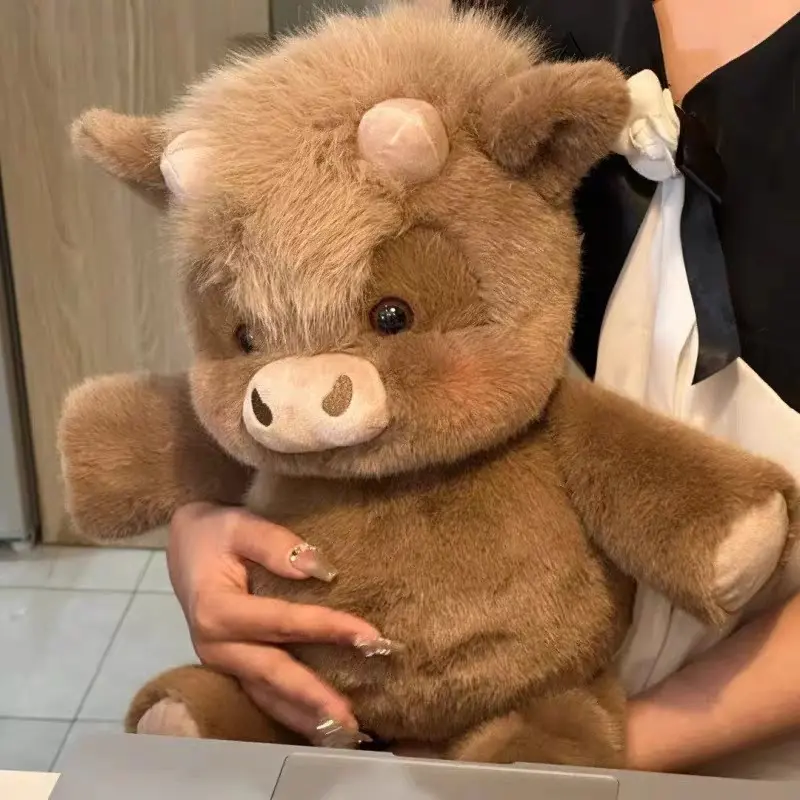 Kawaii Highland Cow Plushie, Ultra Soft Fluffy Running Stuffed Animal Pillow, Soft Adorable Stuffed, Soft Stuffed Animals, Cute Cow Doll, Cuddly Doll Gift, Stuffed Animal Gifts, Perfect Gift, 45cm/60cm Size Options