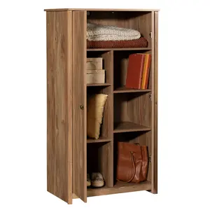 Sauder River Ranch Storage Cabinet with 2 Doors & 4 Adjustable Shelves for Craft Rooms Offices & Kitchens Modern Design Quick Assembly