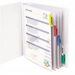 C-Line Products  2 in. Sheet Protectors With Index Tabs, Assorted