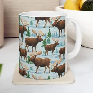 Moose Mug, Moose Antler Mug, Moose Gift, Moose Lover Gift, Moose Cup, Nature Gift, Moose Coffee Mug, Coffee Cup, Moose Art Mug #318