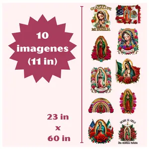 G23 Virgen de Guadalupe DTF transfers para PLAYERA/SHIRTS Hot Peel Gang Sheet