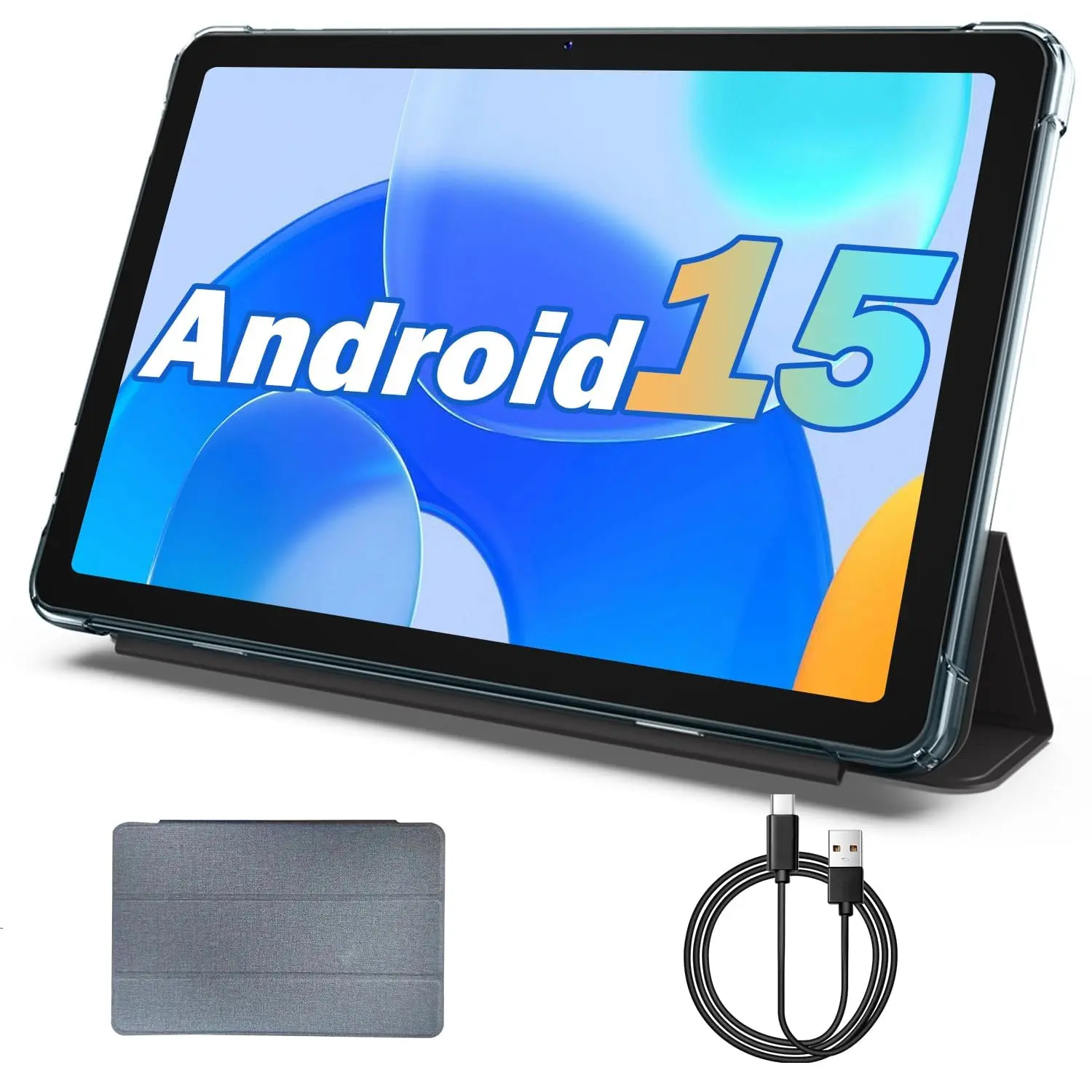 JUNINKE Durable 10.1 Inch Flat Screen Android 15 Tablet, with case, 24GB(4+20) RAM+64GB ROM, Octa-Core Processor, 6000mAh Battery, 1280x800 IPS FHD Wireless Touchscreen, 5MP+8MP Camera, Bluetooth, WiFi, Metal Body Multifunctional Tablet