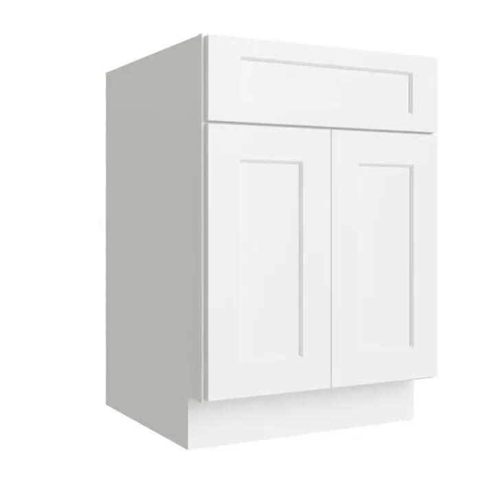CozyHommie Shaker Style RTA cabinets Kitchen Solid Wood Base Cabinet with 1 Shelf, 2 Doors, and 1 Drawer,(24" Width x 24" Depth x 34-1/2" Height)