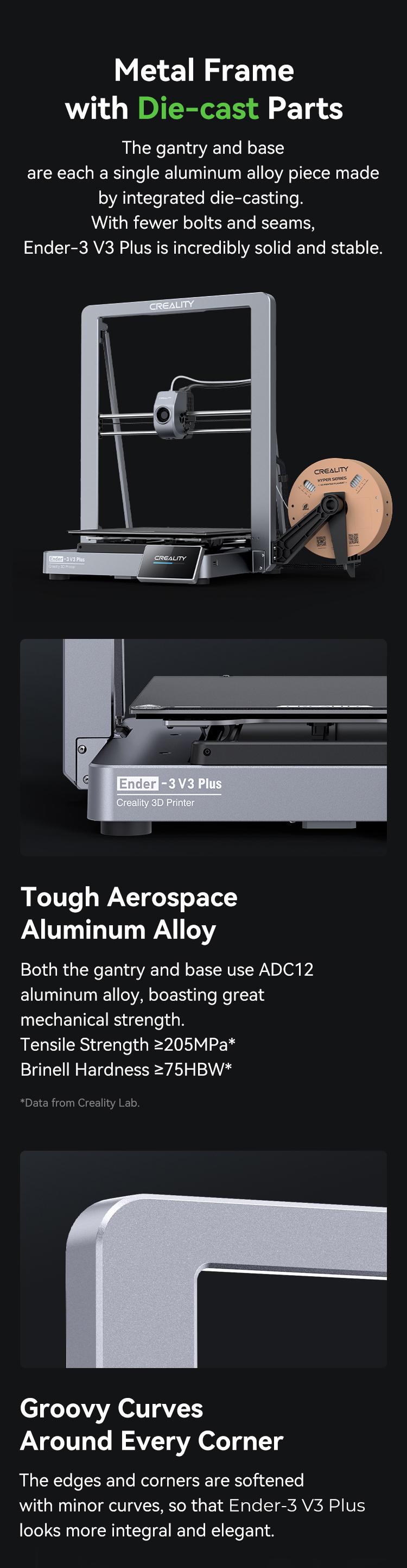 Creality Ender-3 V3 Plus 3D Printer - Dual Motors, CoreXZ Tech, Clog-Free Extruder, and Quick-Swap Nozzle Wifi