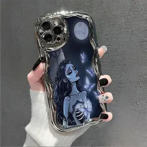 Corpse Bride Moonlight Butterflies Design TPU Silicone Phone Case - Phone Casing, Protector, Cover & Accessory for iPhone 17,16,15,14,13,12,11 Pro Max Plus, Handheld Gift for Loved Ones