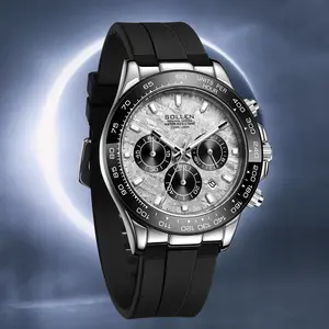 【Holiday Haul】SOLLEN Men’s Multifunctional Quartz Watch – Day/Date Display, 24-Hour Chronograph, Modern & Stylish Design | Silicone Strap, Perfect Gift for Christmas, Birthdays (Boyfriend/Husband),, Father’s Day & Wedding Anniversaries – 713