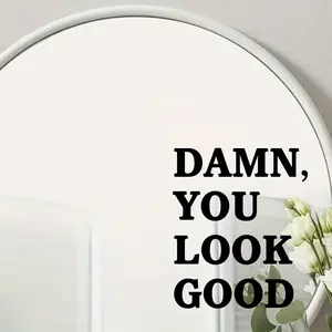 BRUP "You're Great" inspirational mirror wall sticker - self-adhesive PVC vinyl sticker, thick black font, semi matte effect, suitable for bedroom, living room, home decor, room decoration slogan mirror, easy to apply, DIY decoration Vinyl Wall Stickers