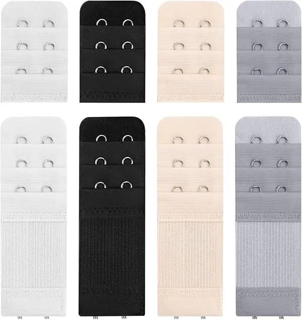 Halloween Fall Gift 8 Pcs Women's Bra Extender 2 Hook, Soft Comfortable Bra Extenders 2 Hooks, Elastic Bra Strap Extender 2 Hook for All Common Bra Models