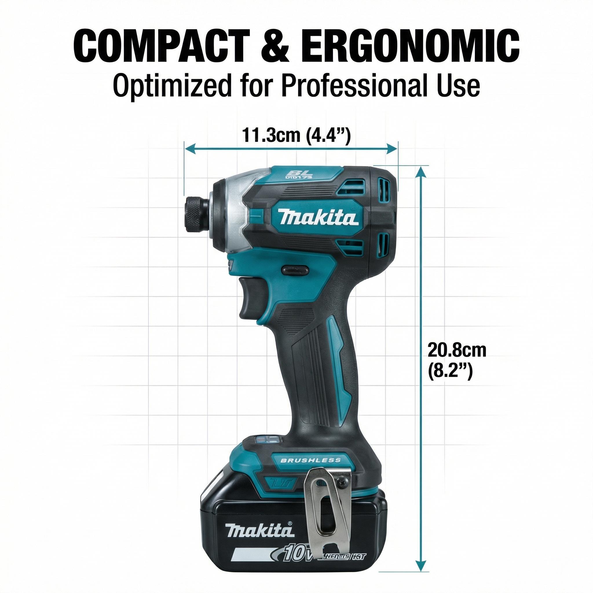 Makita DTD173 Brushless Impact Driver  With 18V Battery Charger for Woodworking Assembly  Drill High Speed   Cordless Lithium Nailer Kit