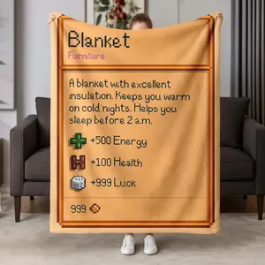 Stardew Valley pixel game attribute bonus fun blanket, Soft Warming Blanket, Soft Comfortable Throw for Bed Office Sofa Camping Travel, Perfect Gift for Gamers and Friends  Skin-friendly, soft, and lightweight