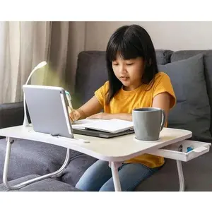 Folding Table with Electronics Charging Station and USB Fan Light