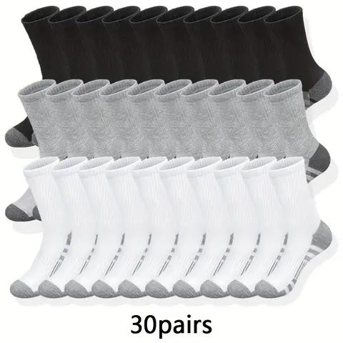 Women's 10-Pairs Calf-High Gym-Ready Knit Socks, Plain 100% Polyester Breathable All-Seasons Assortment Set for Gym & Daily Wear,sohochic