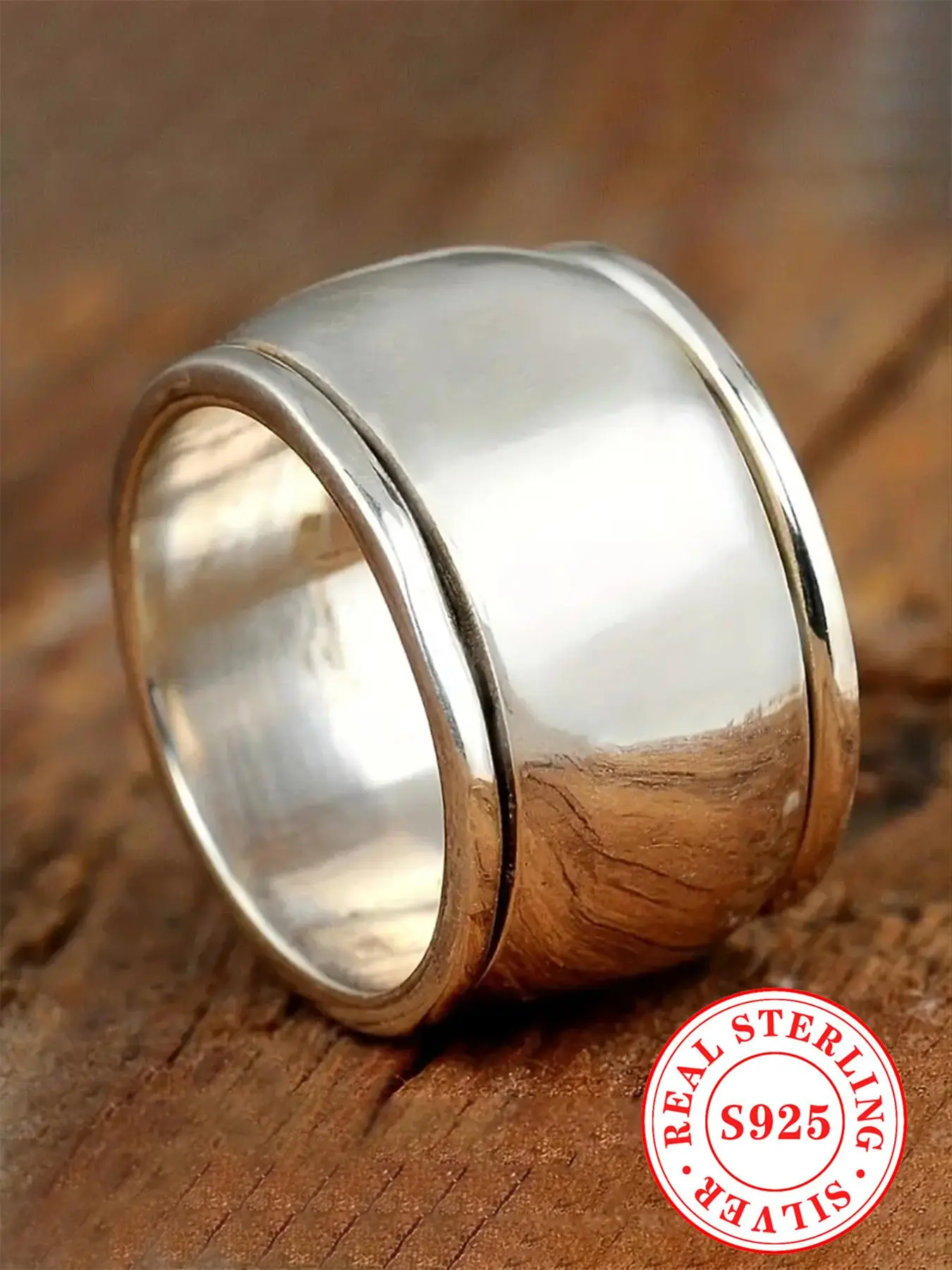 925 Sterling Silver Simple Style Plain Color Ring, Fashion Jewelry for Party, Daily Clothing Decor, Trendy All-match & Exquisite Jewelry for Birthday