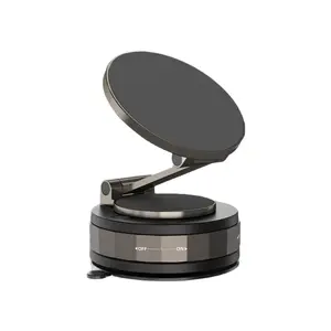 Foldable Portable Vacuum Magnetic Phone Holder Stand – Foldable & Retractable Mount with Strong Magnetic Suction, Portable Phone Stand for Car, Mirror, Gym & Multi-Scene Use | Bubble-Free, Spotless Screen Design adjustable mobile