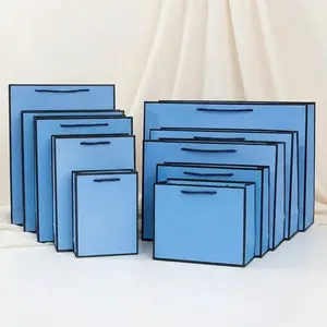 Blue with Black Border Paper Gift Bag