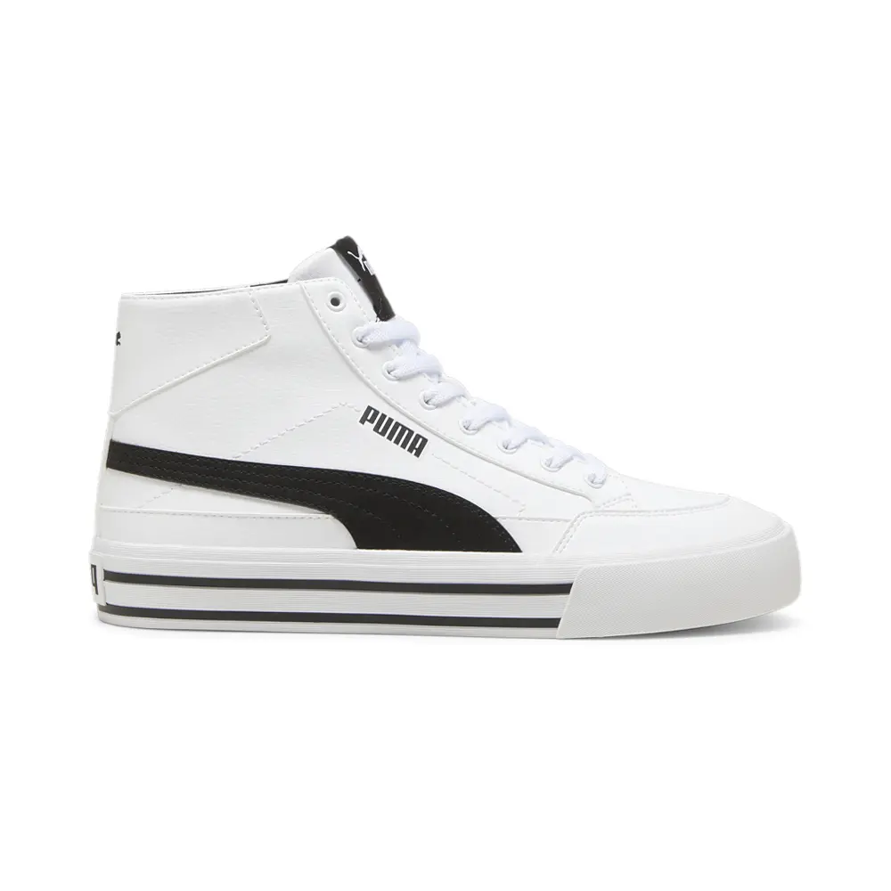 PUMA Mens Court Classic Vulcanized Mid Lace Up Sneakers Shoes Casual - White