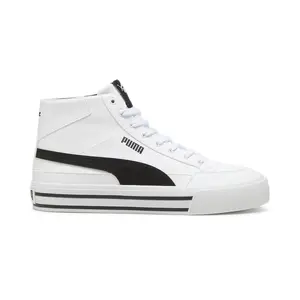 PUMA Mens Court Classic Vulcanized Mid Lace Up Sneakers Shoes Casual - White