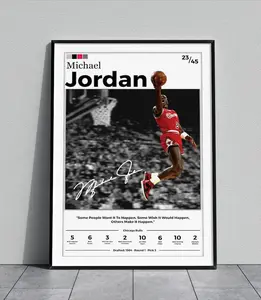Michael Jordan Metal Frame Poster | Basketball Gift | Man Cave | Framed Print | Sports Wall Art | Wall Poster | Gift For Him Poster 4