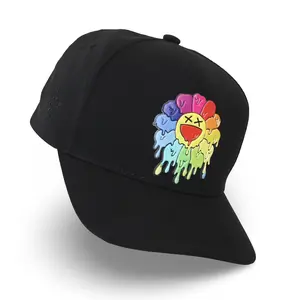 Rainbow Meltdown Snapback Hat | 3D Rubber Patch & Rhinestone | Mad Monkey Scty