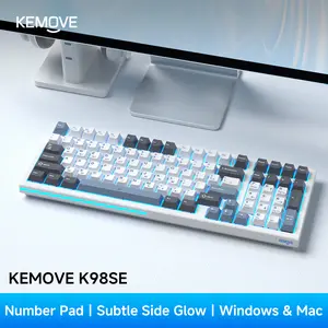 [Clearance Sale] KEMOVE K98SE Mechanical Gaming Keyboard, 98 Keys Wired with LED Backlit, Programmable Ergonomic PC Keyboard — Get Mouse For Free