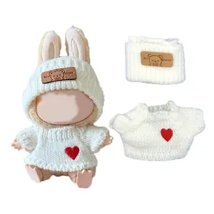 6.69 inch Labubu Doll Clothes Set with 2 Stylish, Hats and clothes for labubu Dolls, Adorable Accessories for Play & Display, Doll Clothing, Doll Clothes Outfit