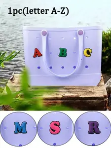 Colorful Letter Decorative Bag Accessories, Beach Packaging Decoration, 3D Letter Pendant Pouch, DIY Personalized Handbag for Women, Bag Charm Keychain, Bag Charm Set