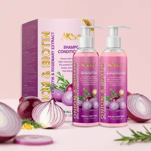 AKban Onion Rosemary & Biotin Shampoo & Conditioner Set for Strengthening Moisturizing & Encouraging Longer Healthier Hair Paraben-Free Growth Treatment for All Hair Types