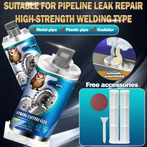 Cast Iron Glue Set, Sealing Glue A+b Metal Repair Glue, Waterproof Epoxy Resin for Iron and Steel, High Strength Corrosion Resistance