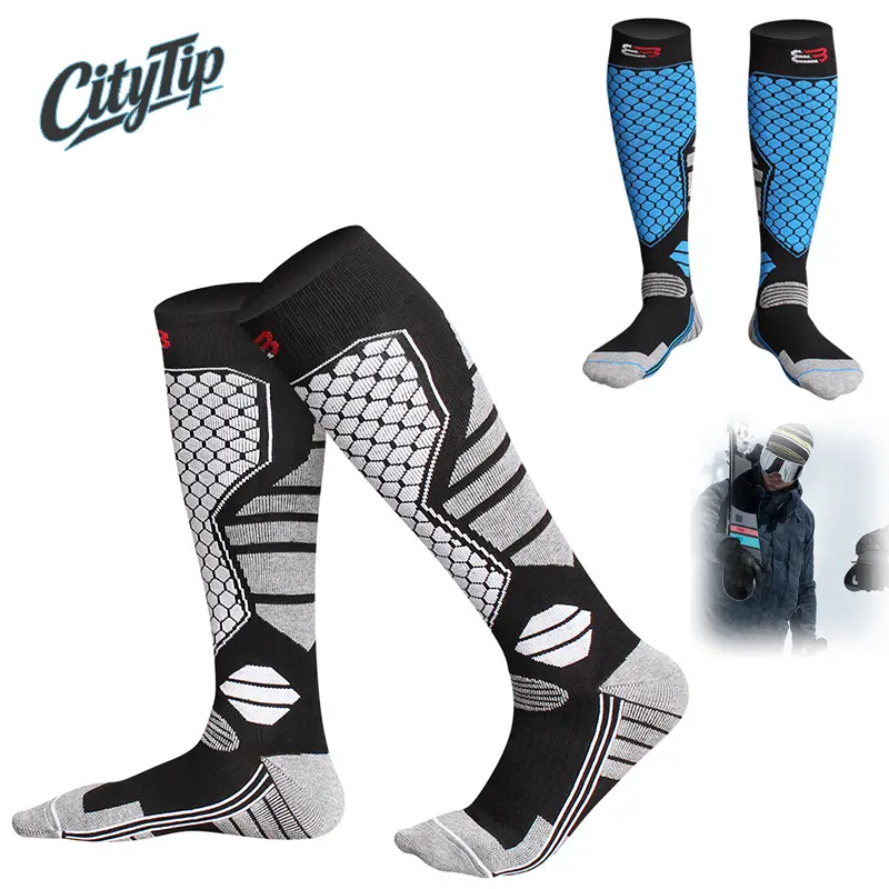 2 Pairs Men's Winter Thermal Ski Socks, Compression Knee-High Snow Socks, Thick Warm Breathable Over-the-Calf Socks, Moisture Wicking Cushioned Ski & Snowboard Socks for Men,Hiking Trekking Ice Skating,Winter Outdoor Essentials,