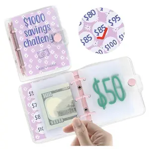 $1000 Savings Challenge Binder Money Saving Envelope Challenge Mini Budget Binder with Cash Envelopes Reusable Budget Book with Cash Envelopes Envelope Savings Challenge