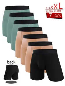 7-Pack Men's Extended-Length Briefs, Mother's Day Gift, Anti-Irritation, Breathable, Medium Stretch, Casual Underwear, All Seasons