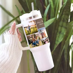 Personalized Photo Collage 40 oz Tumbler, Custom Text Picture Tumbler, Mothers Day Gift from Grandkids, Picture Mug, Grandma Gift Dad Gift