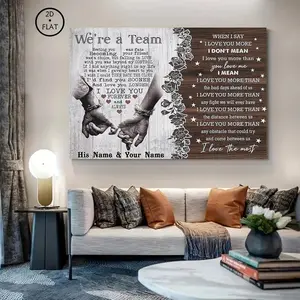Romantic Couples Wall Decor, Meeting You Is Destiny Canvas Painting, I Love You Art Print for Anniversary & Birthday Gift