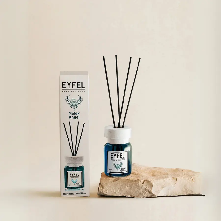Eyfel Reed Diffuser Bottle - 4 fl oz Aromatherapy Scented Oil Home Fragrances, Original Citrusy Freshener with Elegant Design for Room, Linen Use