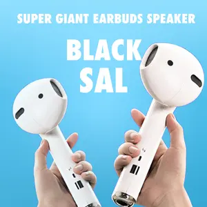 NextQube Giant Earphone Speaker with 360° Surround Sound, Built-in FM Radio, Microphone, USB & TF Card Slot, Wireless Bluetooth, Long-lasting Battery for Home, Outdoor, Party