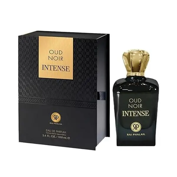 Rai Phalail Oud Noir Intense Eau De Parfum 3.4 oz Premium Fragrance in Elegant Black Packaging