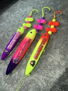 3 Pack: Los Chunky (13cm), Small Honey Hole (11cm), and Small Chunky (11cm) on 4/0, and 6/0 Hooks and 100 pound mono leader lines